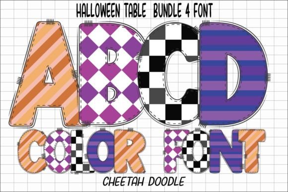 Halloween Table: A Set of 4 Colored Font Styles for Your Projects