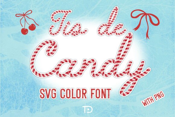 Tis De Candy Svg: A Festive Display Font for Holiday Designs