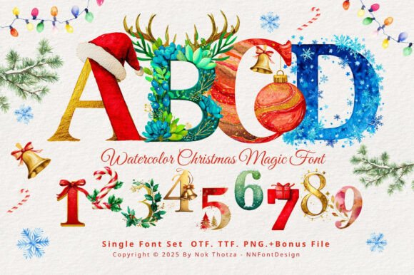 Watercolor Christmas Magic: The Art of Festive Typography